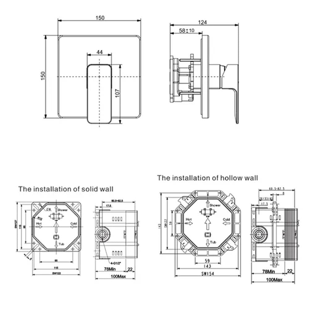 AMERICAN STANDARD ACACIA EVOLUTION CONCEALED SHOWER MIXER FFAS1322-709500BF0