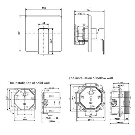 AMERICAN STANDARD ACACIA EVOLUTION CONCEALED SHOWER MIXER FFAS1322-709500BF0