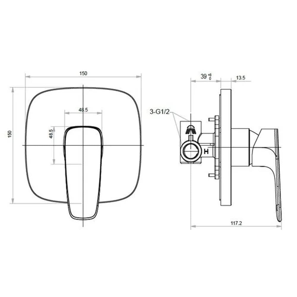 AMERICAN STANDARD SIGNATURE CONCEALED SHOWER MIXER FFAS1722-709500BC0