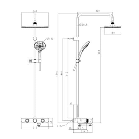 AMERICAN STANDARD SIGNATURE RAINSHOWER SYSTEM FFAS1722-709500BC0 CHROME