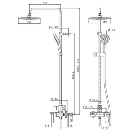 AMERICAN STANDARD SIGNATURE RAINSHOWER SYSTEM FFAS1722-709500BC0