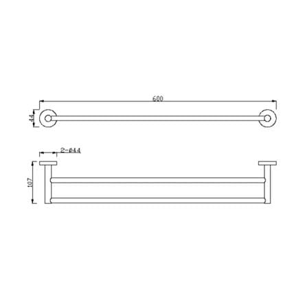 AMERICAN STANDARD DOUBLE TOWEL BAR FFAS1494-908500BC0 ROUND 60CM