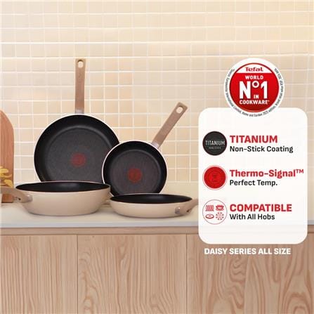TEFAL DAISY SHALLOW 24CM WITH GLASS LID H04970