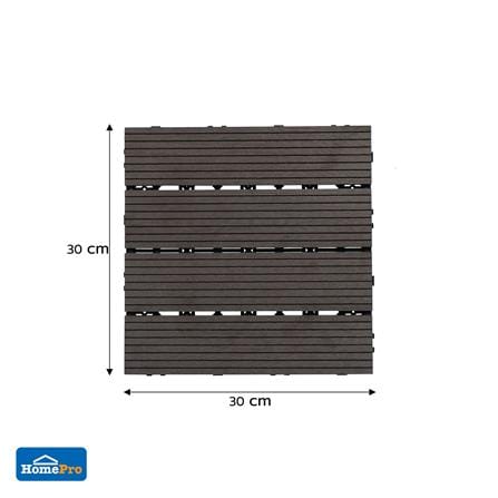WPC FLOOR DECKING STRAIGHT SPRING 30X30CM DARK COFFEE