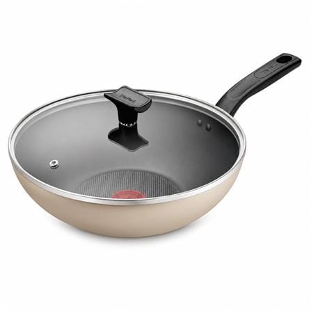 TEFAL COOKWARE CRISTALIA WOKPAN 28CM WITH GLASS LID - B5351695