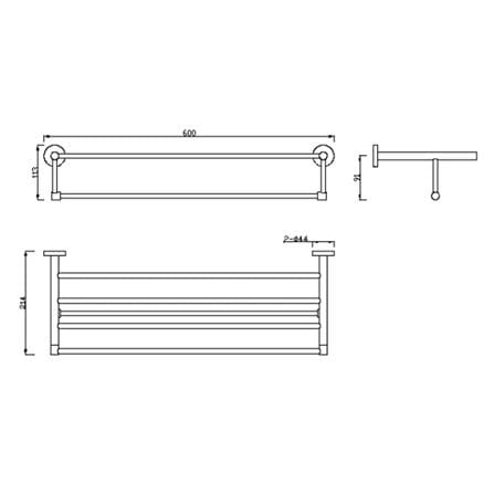 AMERICAN STANDARD TOWEL BAR SHELF FFAS1495-908500BC0 ROUND 60CM