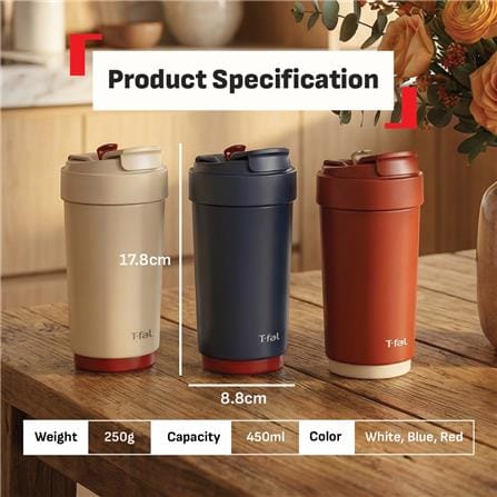 TEFAL COFFEE MUG TO GO 450ML -WHITE N2710313