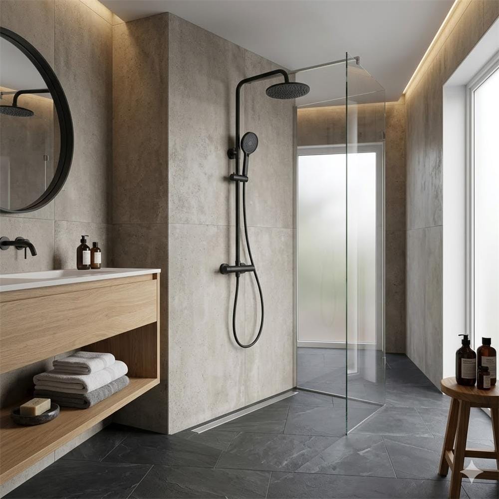 SORENTO 2-WAY RAIN SHOWER SET SRTWT9616-BL BLACK
