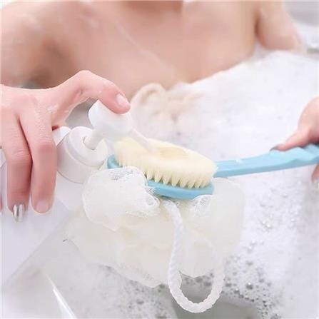 COSSY PLUS DOUBLE SIDE SCRUBBER WITH HANDLE Y-2702 COLOUR RANDOM PICK