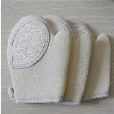 COSSY PLUS LOOFAH BATH GLOVES C-7209 LIGHT BEIGE