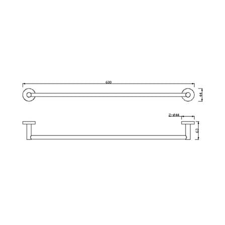 AMERICAN STANDARD TOWEL BAR FFAS1493-908500BC0 ROUND 60CM