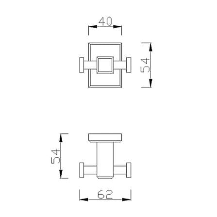 AMERICAN STANDARD ROBE HOOK FFAS0481-908500BC0 SQUARE CHROME