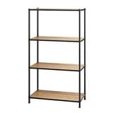4-TIER SHELVING UNIT FURDINI COZI 90CM BLACK/WALNUT
