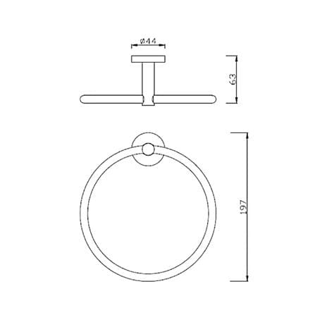 AMERICAN STANDARD TOWEL RING FFAS1490-908500BC0 CHROME