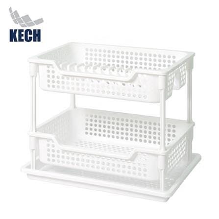 PLASTIC DISH RACK 2 TIER WITH TRAY ZALE 45.7X32.5X37CM