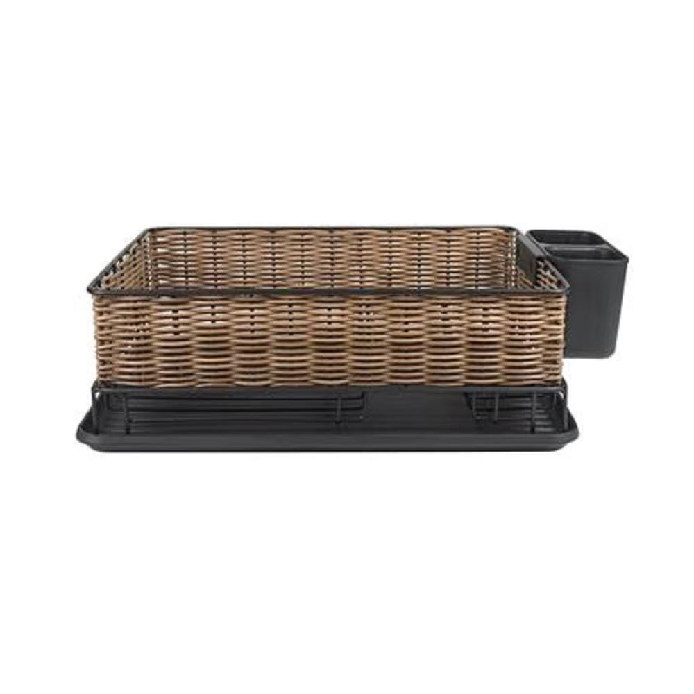 DISH RACK KECH IRON+ARTIFICIAL RATTAN HAZEL 49.5X32X14.5CM
