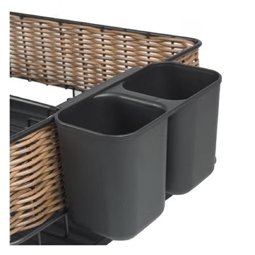 DISH RACK KECH IRON+ARTIFICIAL RATTAN HAZEL 49.5X32X14.5CM