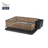 DISH RACK KECH IRON+ARTIFICIAL RATTAN HAZEL 49.5X32X14.5CM