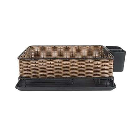DISH RACK KECH IRON+ARTIFICIAL RATTAN HAZEL 49.5X32X14.5CM