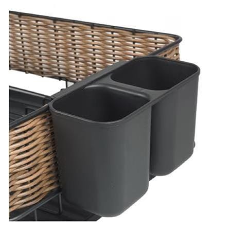 DISH RACK KECH IRON+ARTIFICIAL RATTAN HAZEL 49.5X32X14.5CM