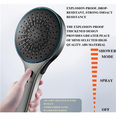 COSSY PLUS HAND SHOWER 3-MODE WITH AMBIENT TEMPERATURE LIGHT CP-RN001 GUN METAL