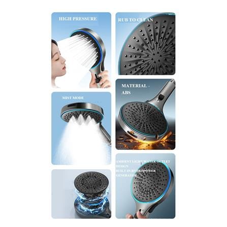COSSY PLUS HAND SHOWER 3-MODE WITH AMBIENT TEMPERATURE LIGHT CP-RN001 GUN METAL