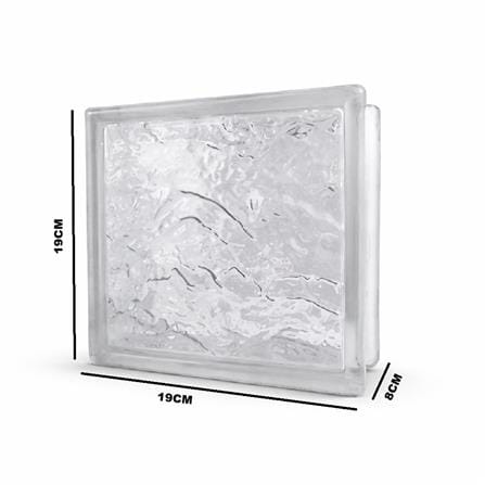 JING HUA GLASS BLOCK 19X19X8CM ICE BERG