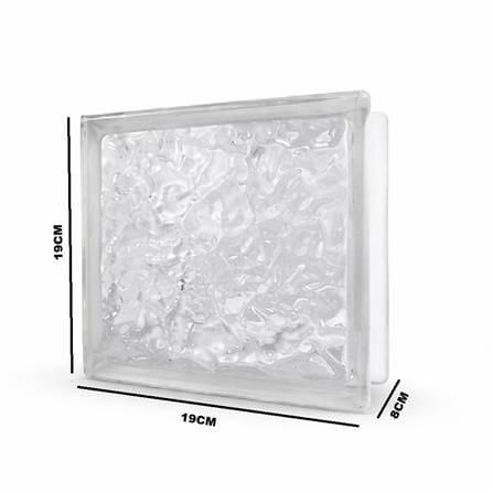 JING HUA GLASS BLOCK 19X19X8CM ICE CRYSTAL