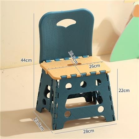 COSSY PLUS FOLDING STOOL WITH BACK REST CP-SQ002 BLUE