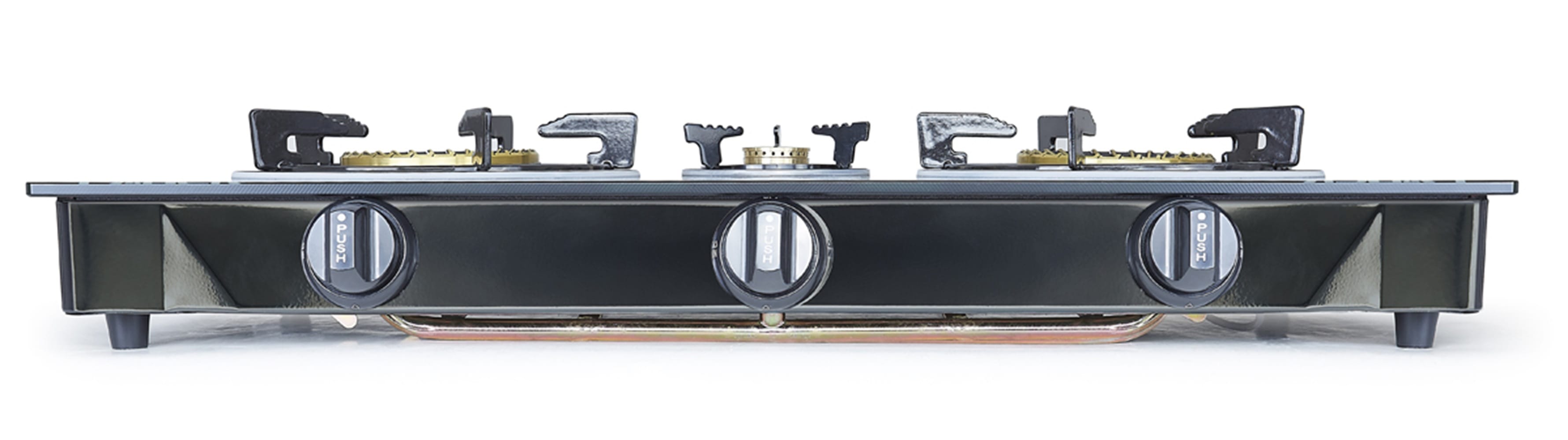 FABER GLASS TOP GAS STOVE FC GLAZZO G343 4.3kW 3BURNERS TEMPERING GLASS/COLD SHEET COATED BLACK COLOR