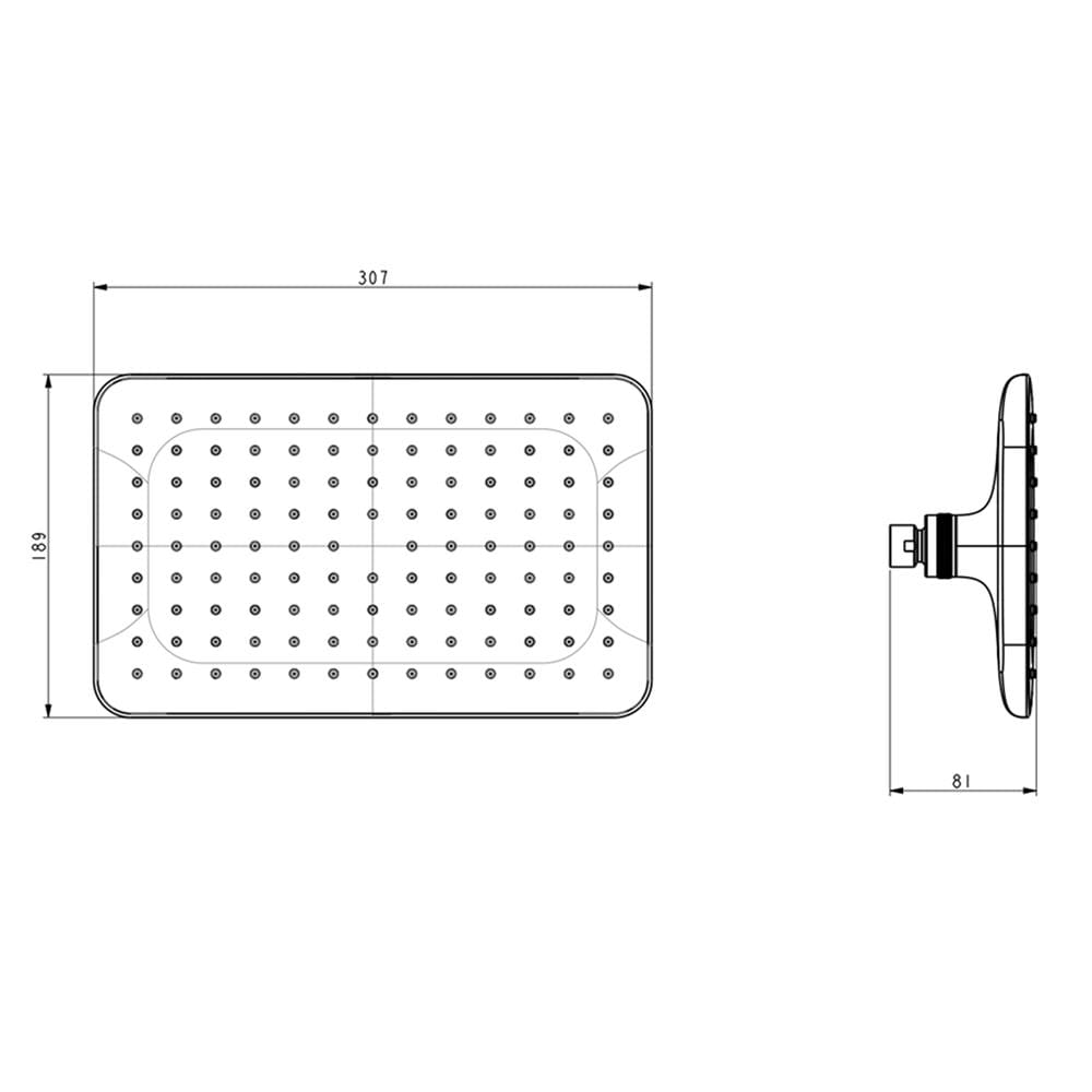 AMERICAN STANDARD AIR-IN RAIN SHOWER HEAD FFASS515-000440BF0 RECTANGLE MATTE BLACK