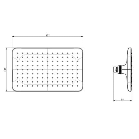 AMERICAN STANDARD AIR-IN RAIN SHOWER HEAD FFASS515-000440BF0 RECTANGLE MATTE BLACK