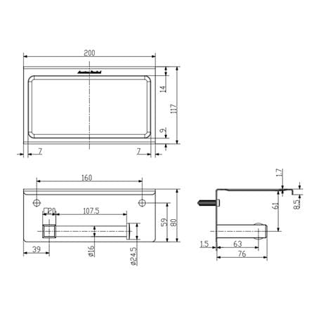 AMERICAN STANDARD CONCEPT SQUARE TISSUE HOLDER FFAS0498-908GL0BF0 COOL SUNRISE