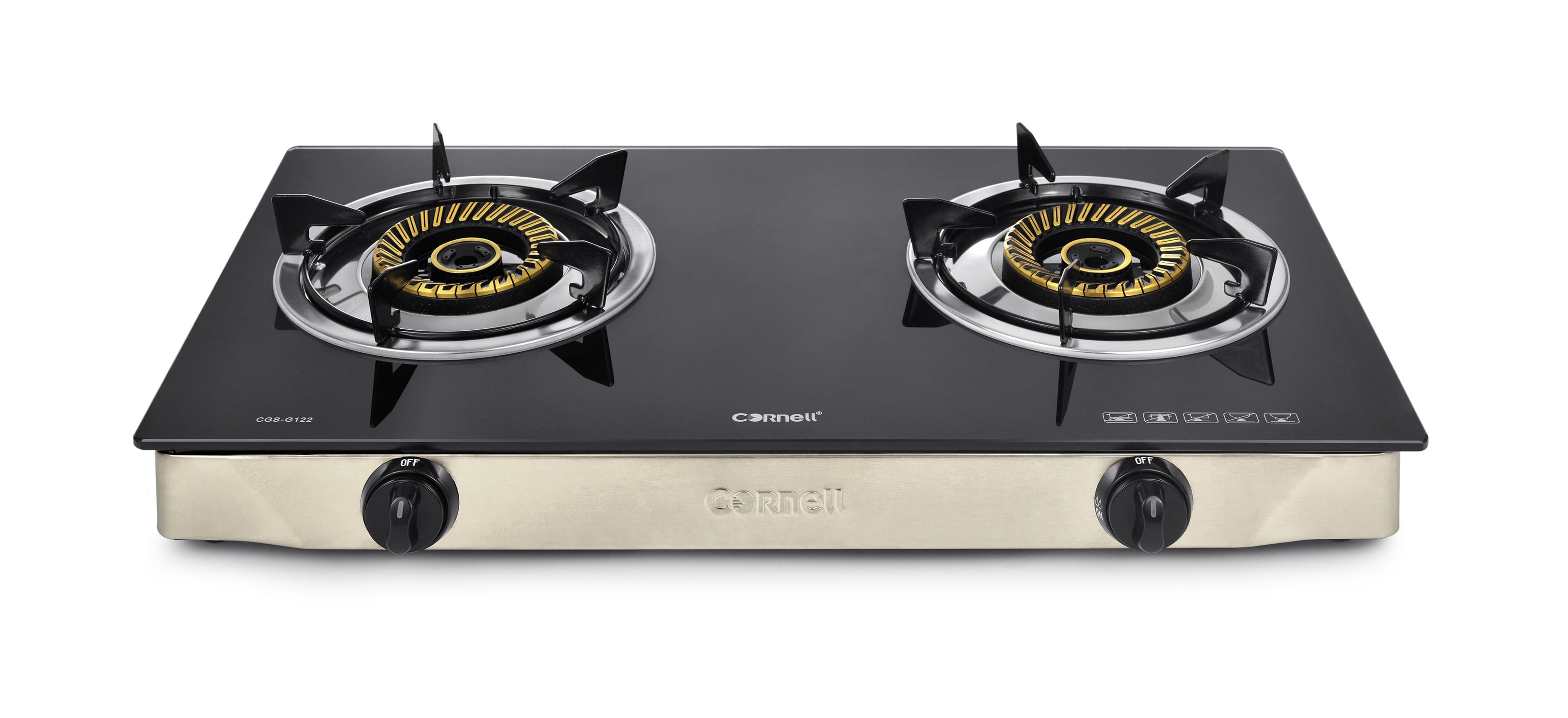 CORNELL GLASS TOP GAS COOKER CGS-G122 2BURNERS 4.1KW