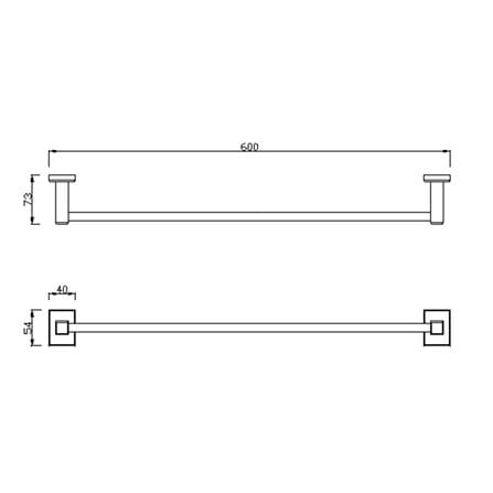 AMERICAN STANDARD CONCEPT SQUARE TOWEL BAR FFAS0493-908A00BF0 HARD GRAPHITE