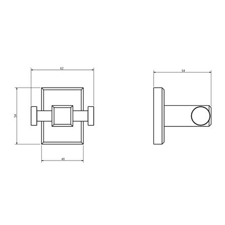 AMERICAN STANDARD CONCEPT SQUARE ROBE HOOK FFAS0481-908AL0BF0 BRUSHED HARD GRAPHITE