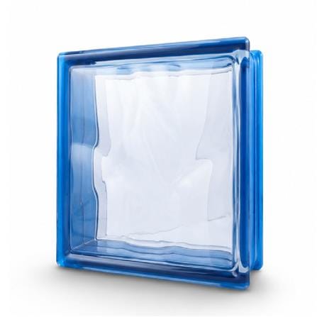 JING HUA GLASS BLOCK 19X19X8CM CLOUDY BLUE