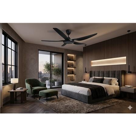 SHARP CEILING FAN PJC116SDBK 56-INCH 5-BLADE BLACK