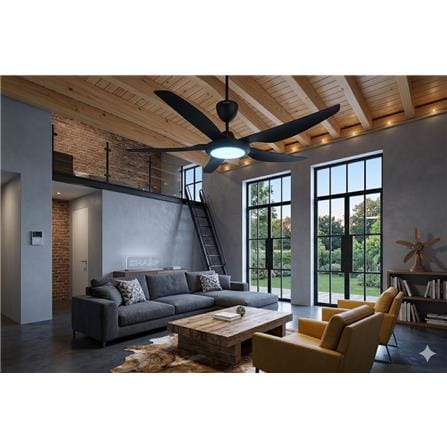 SHARP CEILING FAN PJC116SLDBK LED 56-INCH 5-BLADE BLACK