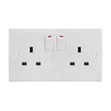 SELAMAT 13A  250V 2 GANG SWITCH SOCKET MS132L WHITE
