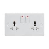 SELAMAT 13A 250V 2 GANG UNIVERSAL SWITCH SOCKET MU132L WHITE