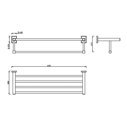 AMERICAN STANDARD CONCEPT SQUARE TOWEL BAR WITH SHELF FFAS0495-908GL0BF0 COOL SUNRISE