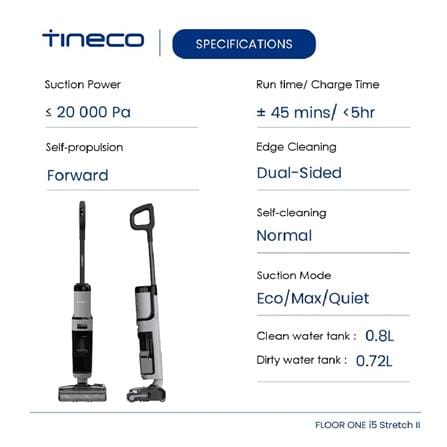 TINECO WET AND DRY VACUUM I5 STRETCH II 210W 0.8/0.72L