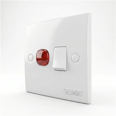SELAMAT 20A 250V 1 GANG HEATER SWITCH MS102L-20A WHITE