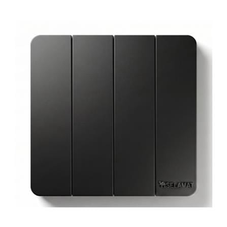 SELAMAT 10AX 250V 4 GANG 1 WAY SWITCH MQ5104J(1W) BLACK