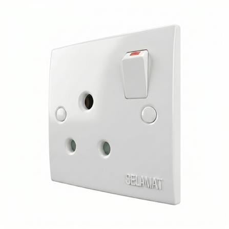 SELAMAT 15A 250V 1 GANG SWITCH SOCKET MS151L WHITE