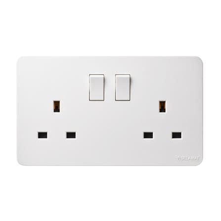 SELAMAT 13A 250V 2 GANG SWITCH SOCKET MQ5132J WHITE