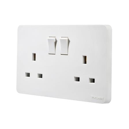 SELAMAT 13A 250V 2 GANG SWITCH SOCKET MQ5132J WHITE