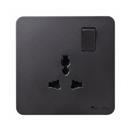 SELAMAT 13A 250V 1 GANG UNIVERSAL SWITCH SOCKET MQ5131UJ-BLACK