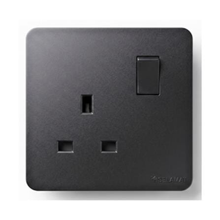 SELAMAT 13A 250V 1 GANG SWITCH SOCKET MQ5131J-BLACK